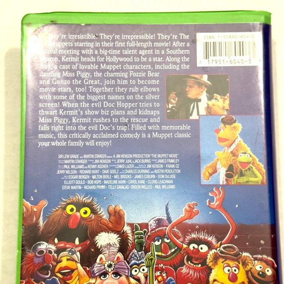 Vintage 1993 The Muppet Movie VHS Jim Henson Green Clamshell Case - Picture 6 of 9